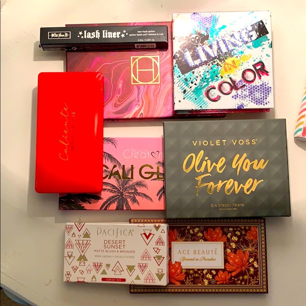 Box of New Makeup Palettes